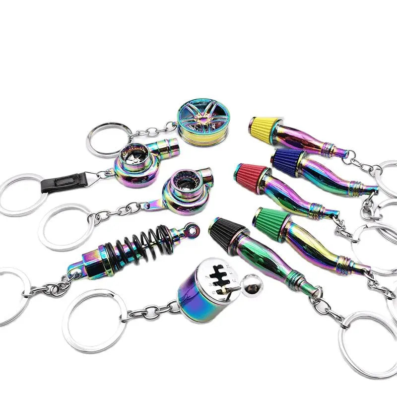 Metal Car Parts Keychain with Whistle