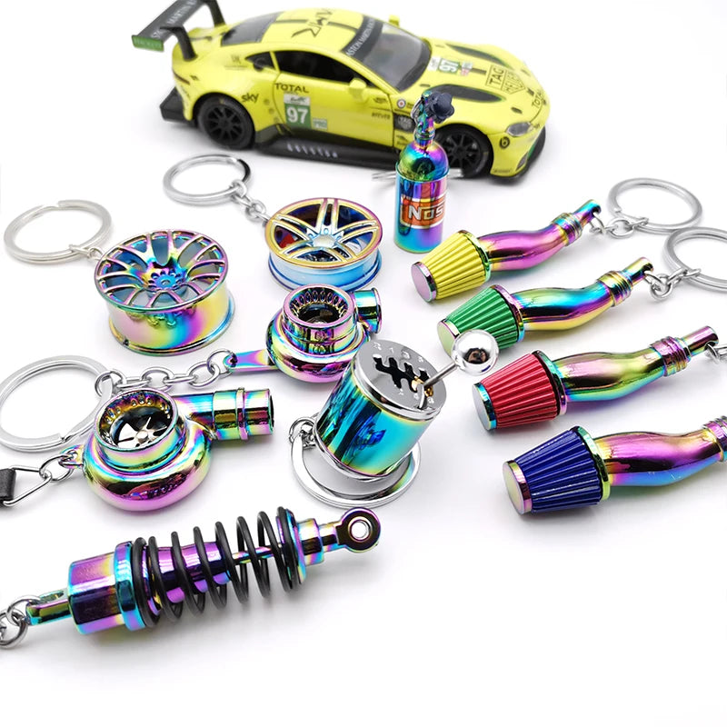 Metal Car Parts Keychain with Whistle