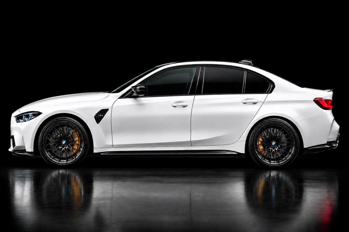 BMW M3 White Facing Left